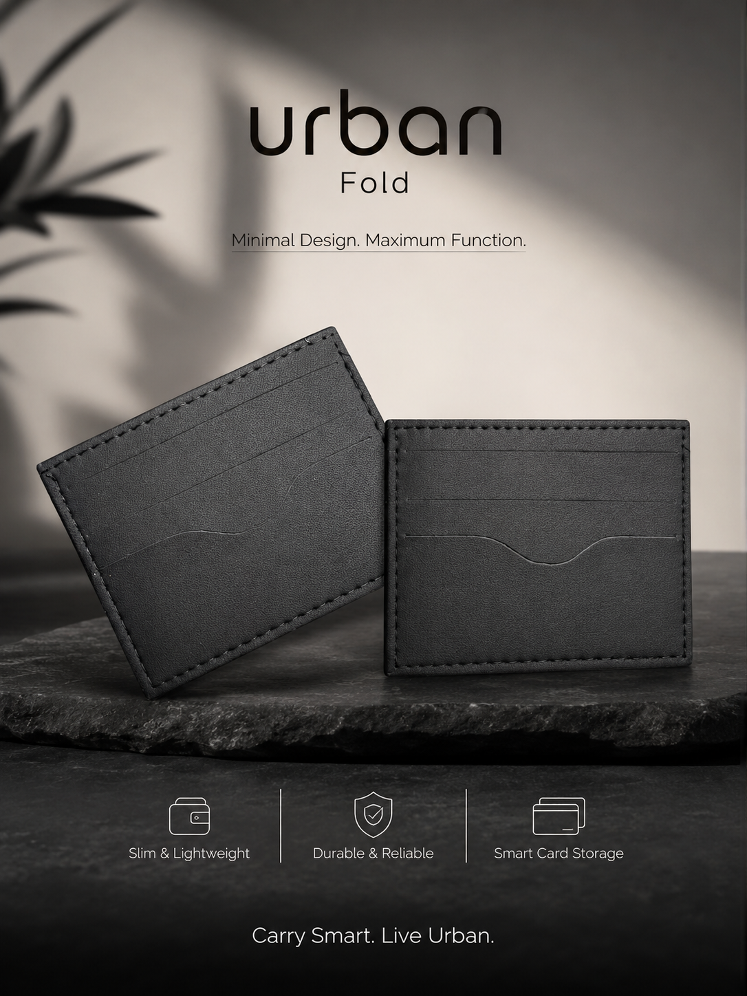 Urban Fold Slim Card Holder Leather Wallet