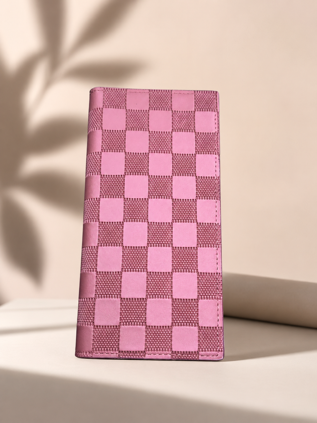 Urban Fold Signature Checkered Long Wallet