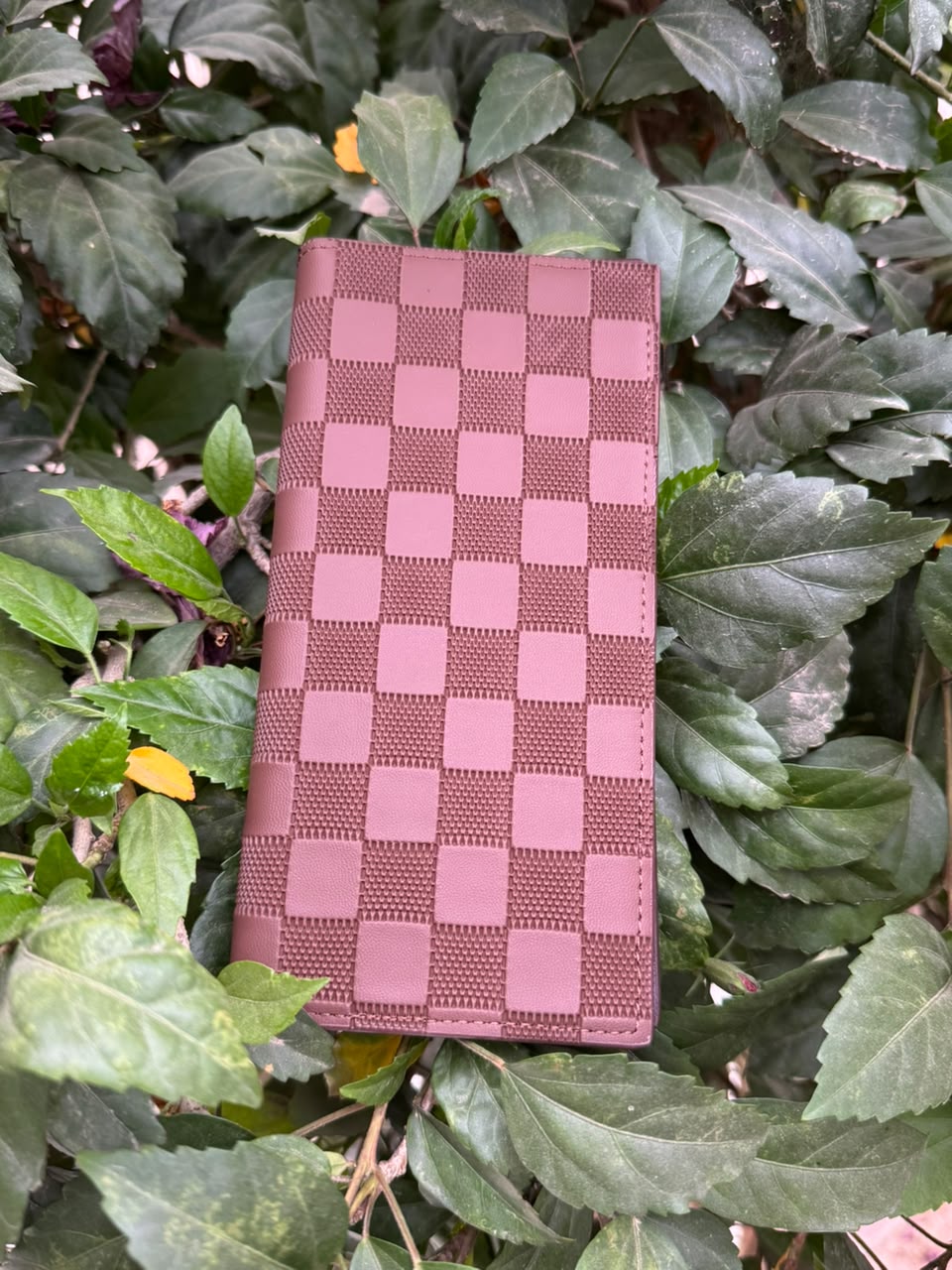 Urban Fold Signature Checkered Long Wallet